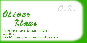 oliver klaus business card